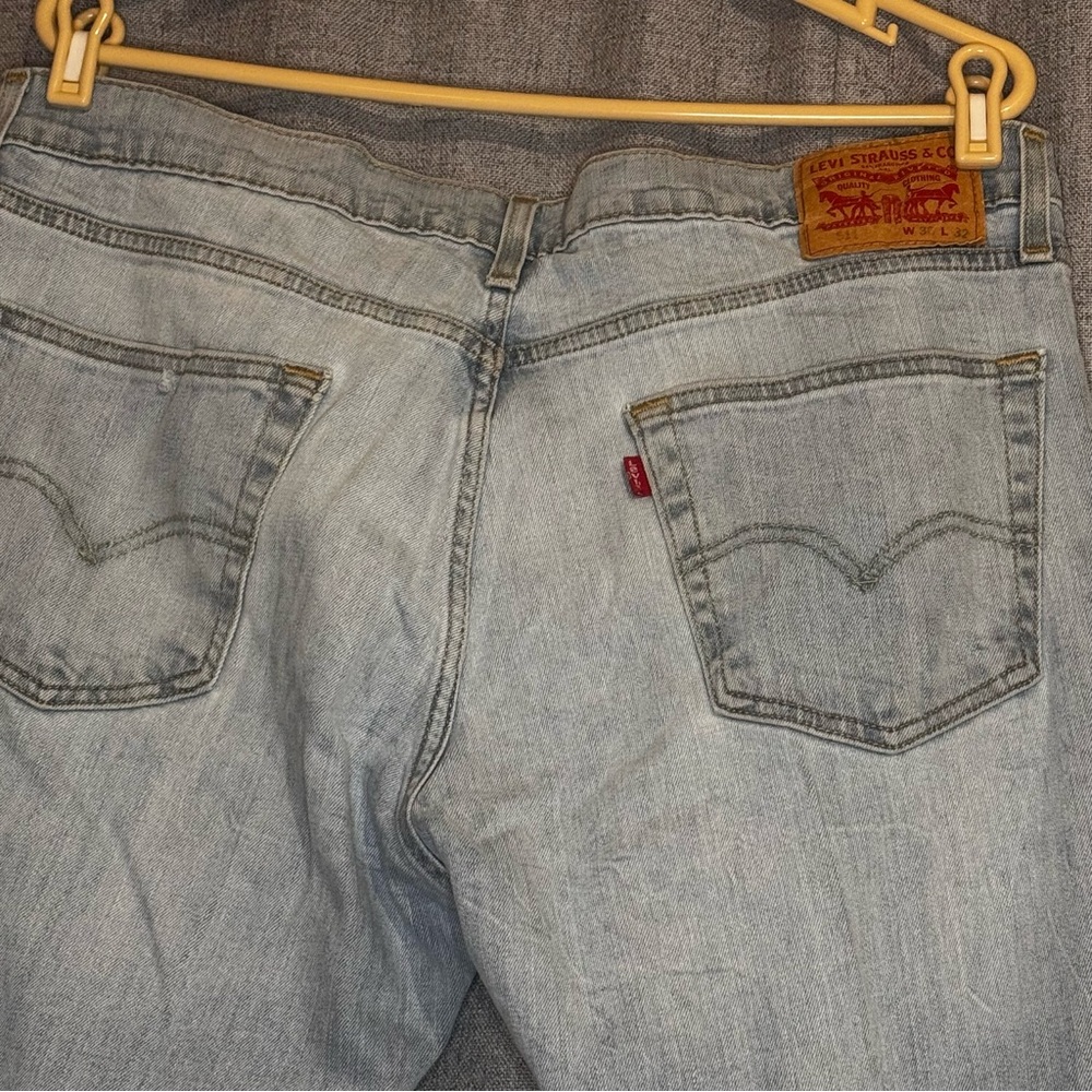 Levi’s 511 Slim Fit Jeans 36x32 Light Wash Faded Y2K 90s Denim - Picture 4 of 8